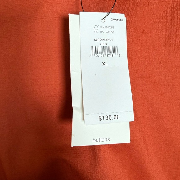 Banana Republic Rust Orange Blouson Cotton Puff Sleeves Wrap Dress Size XL - Picture 7 of 12